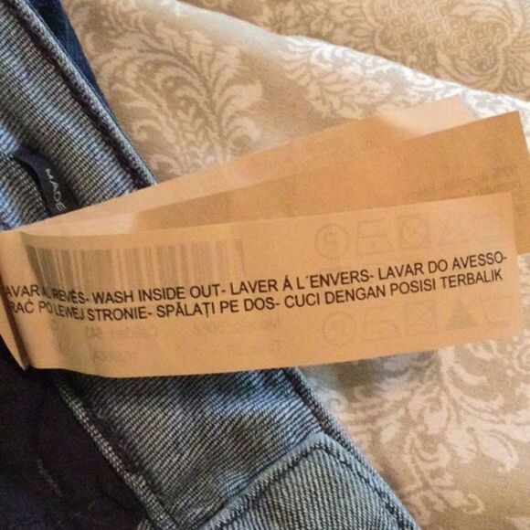 Massimo Duti High Rise Dark Wash Embroidered Frayed Hem Ankle Jeans Size 4 - Picture 10 of 11